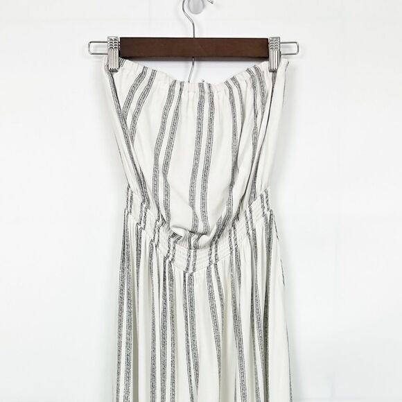UA Silence + Noise Jackson Strapless Culotte Romper Striped Size Medium - Picture 5 of 7